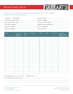 Catering Menu Catering Order Form