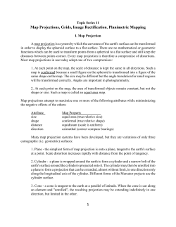 Map Projections, Grids, Image Rectification , Planimetric Mapping