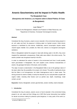 Arsenic Geochemistry and its Impact in Public Health