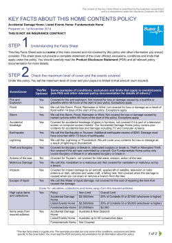 Home Contents Fact Sheet