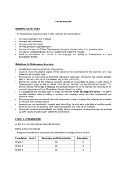 Shakespeare Syllabus PDF
