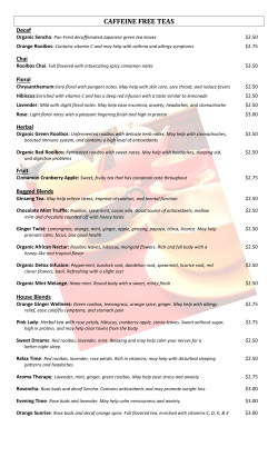 CAFFEINE FREE TEAS - Marcopolosalem.com