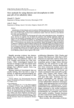 CHARLES, DONALD F., AND JOHN P. SMOL. New methods for