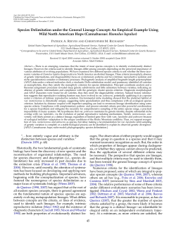 Species Delimitation under the General Lineage