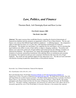 Law, Politics, and Finance