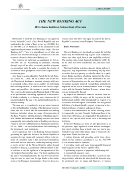THE NEW BANKING ACT