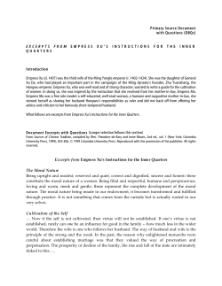 Instructions for the Inner Quarters - Asia for Educators