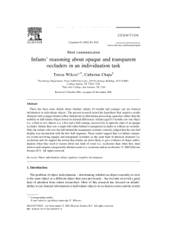 Infants` reasoning about opaque and transparent occluders in an