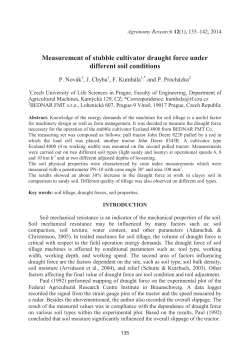 Measurement of stubble cultivator draught force under different soil