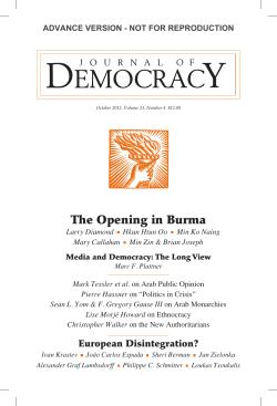 The Opening in Burma - Journal of Democracy