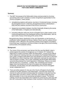 GS 2044 DEBATE ON THE REFORMATION ANNIVERSARY FAITH