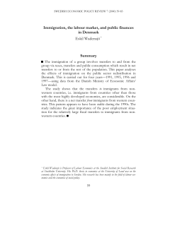 Immigration, the Labour Market and Public Finances in Denmark