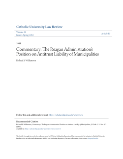 Commentary: The Reagan Administration`s Position on Antitrust