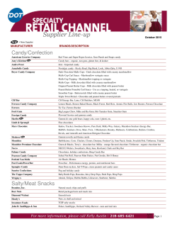 Specialty Retail Supplier Line Up
