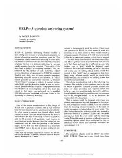HELP-A question answering system*