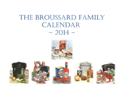 THE BROUSSARD FAMILY CALENDAR ~ 2014 ~