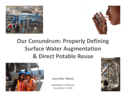 Our Conundrum: Properly Defining Surface Water Augmentation
