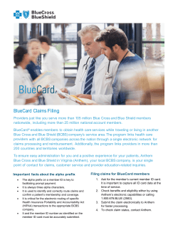 BlueCard Claims Filing