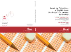 Employee Perceptions of Credit Unions