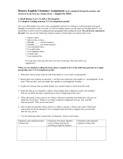 Summer Reading Assignments 2015-16