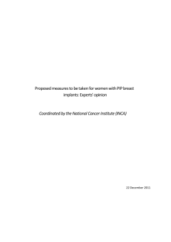Proposed measures to be taken for women with PIP breast