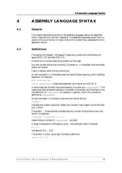 4 ASSEMBLY LANGUAGE SYNTAX