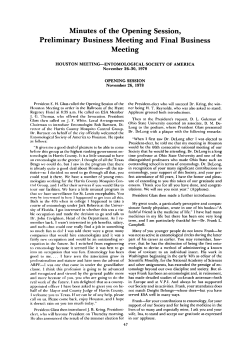 Minutes of the Opening Session, Preliminary Business Meeting and