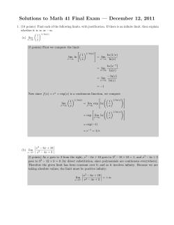 Solutions to Math 41 Final Exam &mdash; December 12, 2011