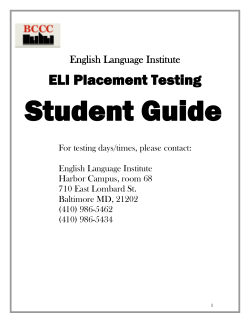 LOEP Student Guide - Baltimore City Community College