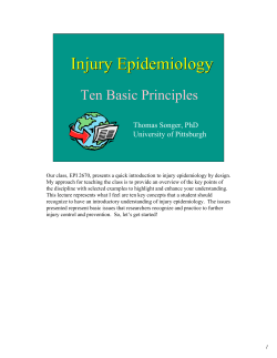 Injury Epidemiology - University of Pittsburgh