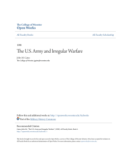 The US Army and Irregular Warfare - Open Works