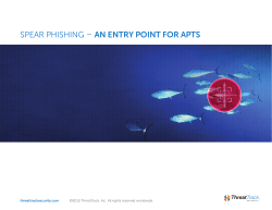 SPEAR PHISHING &ndash; AN ENTRY POINT FOR APTS