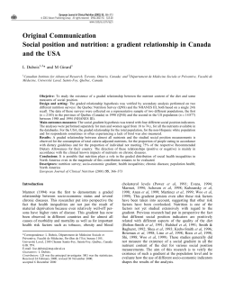 Original Communication Social position and nutrition: a
