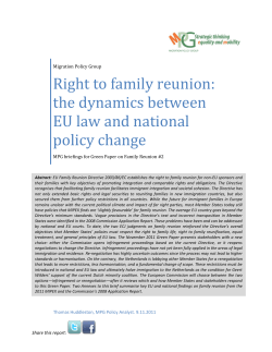 Right to family reunion: the dynamics between EU