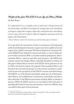 People of the Sun: The EZLN in an Age of Mass Media