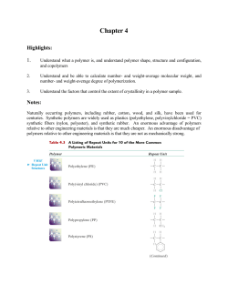 Polymer Structures: Chapter 4.