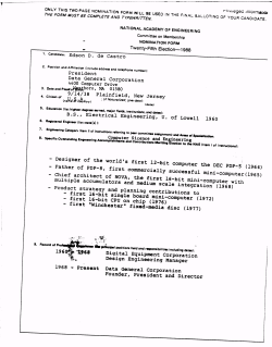 Designer of the world`s first 12-bit computer the