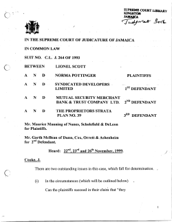 Scott,Lionel and Norma Pottinger v Syndicated Developers Limited