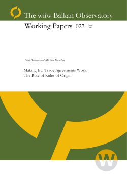 Making EU Trade Agreements Work: The Role of Rules of Origin