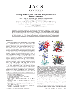 Docking of Photosystem I Subunit C Using a Constrained Geometric