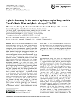 A glacier inventory for the western Nyainqentanglha Range and the