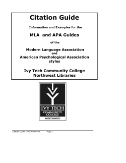 Citation Guide - Ivy Tech Community College