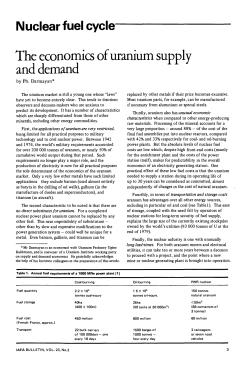 The economics of uranium supply and demand
