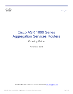 Cisco ASR 1000 Series Aggregation Services Routers Ordering Guide
