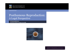 Posthumous Reproduction - Reproductive Technology Council