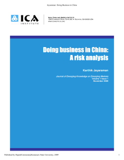 Doing Business in China: A Risk Analysis