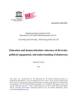 Education and democratisation: tolerance of diversity