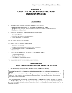 CREATIVE PROBLEM-SOLVING AND DECISION