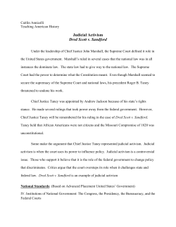 Judicial Activism Dred Scott v. Sandford