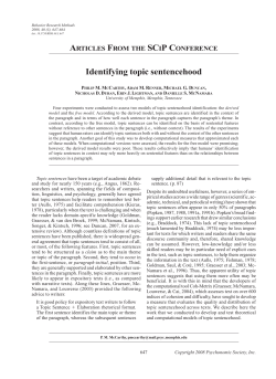 Identifying topic sentencehood